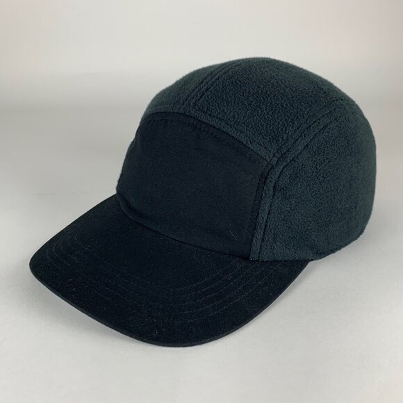 GAP Mens Gray Black 5-Panel Fleece Strapback Adjustable Hat - Picture 1 of 5